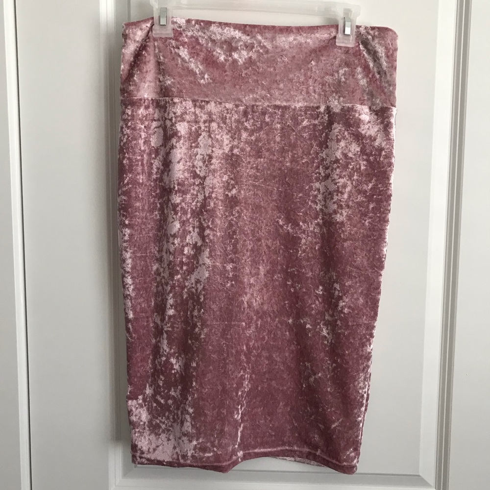 Crushed Velvet Pink Skirt
